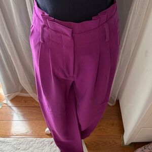 Boden Sculpted Waist Wide-Leg Trousers in Magenta